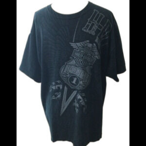 Harley-Davidson T-Shirt Men's Size No Tag Color Blue Motorcycle Police T-Shirt.
